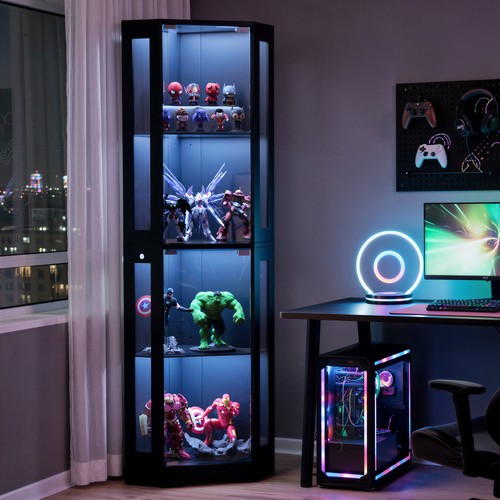 Glasvitrine mit dreifarbig - dreifarbig, led
