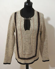 Damen Trachten Strick Pullover Grösse M Schurwolle H979