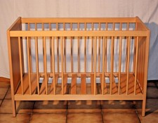 Kinderbett Gitterbett Massivholz Buche natur für Matratzengröße 120 x 60 cm