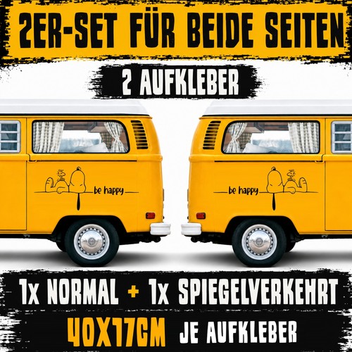 2er set aufkleber - 2er, "snoopy