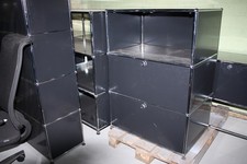 USM Haller Akten-Regal Sideboard 3 Fächer + 2 Auszüge Druckerport Ablage schwarz