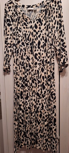 Maxikleid mit leomuster - maxikleid,