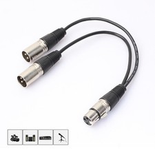3Pin XLR Buchse auf Dual 2 Male Stecker Y Splitter Kabel Adapter für Mikrofon