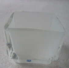 GUAXS Teelichthalter unbenutzt Glas weiss transparent quadratisch Teelicht