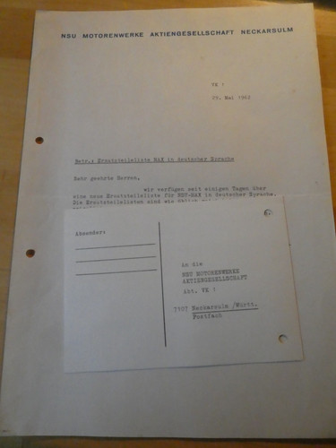 Nsu max bestellung - max,