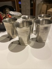 5 Zinnbecher Becher Humpen W