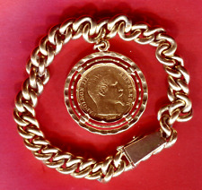 FRANKREICH 1858 20 Francs Napoleon III 900/1000 Gold mit Einfassung und Kette