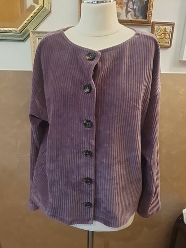 Cotton cordjackegr lila - ,