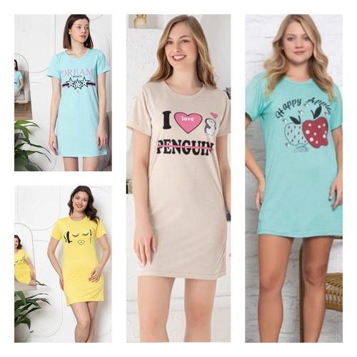Damen nachthemd tunika pyjama - nachthemd,