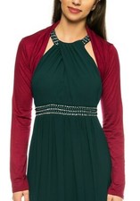 BOLERO DUNKEL ROT  -  BORDEAUX LANGARM AUS ELASTISCHE VISKOSE  