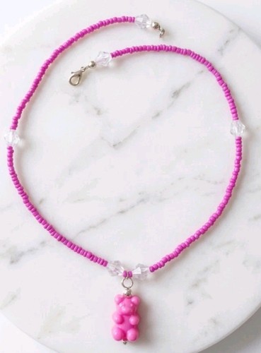 Halskette gummy bear rosa - halskette,