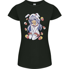 Ostern Anime Mädchen mit Eiern und Hasenohren Damen Petite Cut T-Shirt
