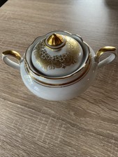 Bavaria Zuckerdose mit Deckel, Goldrand