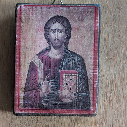 Religiöse ikone auf holztafel - ikone,