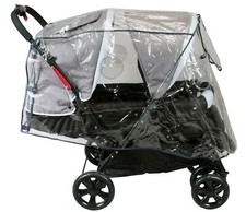 HPU Regenschutz für Doppel-Buggy mit Dach transparent
