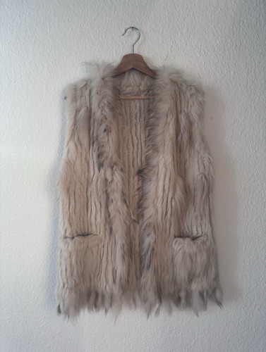 Damen pelzweste beige - damen,