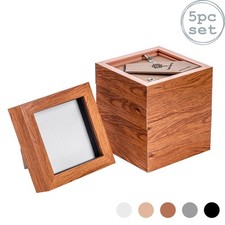 5x Dunkles Holz 4" x 4"