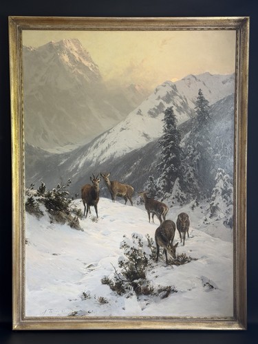 ölgemälde antik jagd wild - jagd,