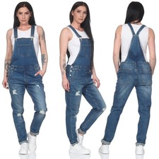 Latzhose damen jeans destroyed - latzhose,