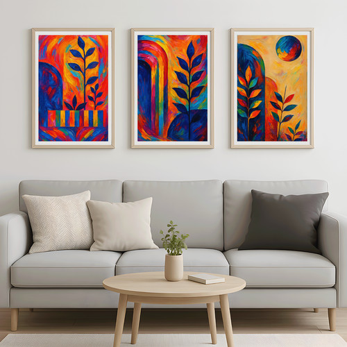 Bunte blau orange - bunte, &