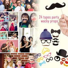 24pcs Fotokabine große Bilderrahmen & Foto Requisiten lustige Gesichter Party