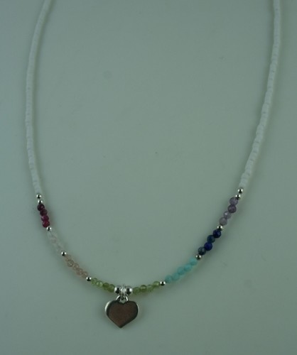 Edelstein kette mit sterling - edelstein,