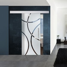 Glas Schiebetür Glasschiebetür Glas Schiebe Tür 139-1-F-ALU60 Design Kurven