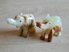 Elefanten aus Marmor, 2 Stück á 7,5 - 8 x 7 x 3,5 cm
