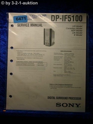 Sony service manual - sony, dp