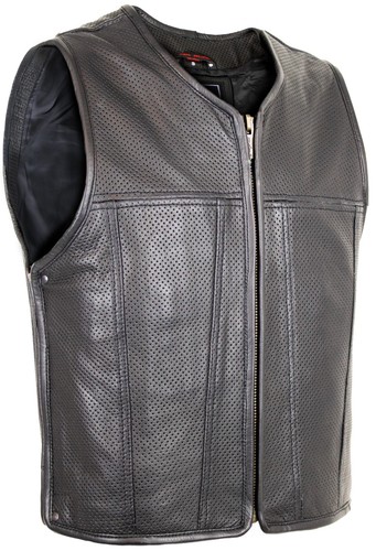 Herren biker lederweste - herren,