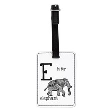 Brief E Ist für Elefant Optischer Kofferanhänger Koffer Tasche - Reise Alphabet