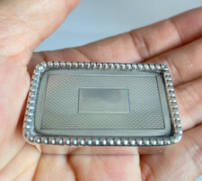 Vintage Hampton massiv Silber Kuchen Kruste Maschine gedrechselter Deckel gerippte Seiten Schnupftabakdose