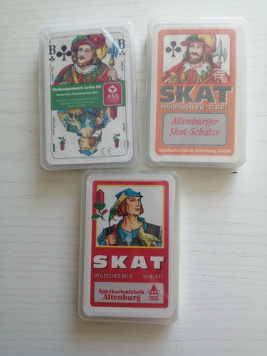 Drei verschiedene skatkarten - verschiedene, /