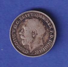 Großbritannien Silbermünze 3 Pence König George V. 1916