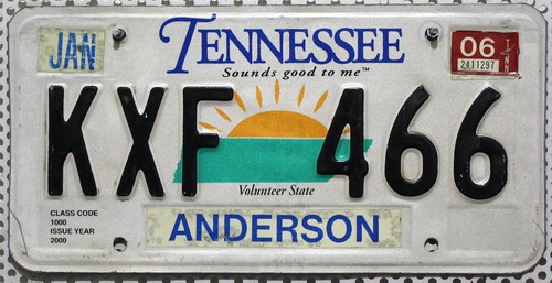 Tennessee nummernschild usa - tennessee,
