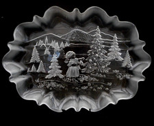 Vintage Mikasa Kristall "Christmas Story" Canape Tablett - 42 cm (17") lang