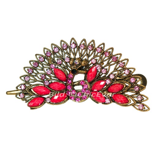 Haarspange metall strass acryl - haarspange,