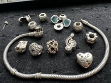 Pandora Armband 925 ALE Original mit 12 Charmes Silber Zikonia