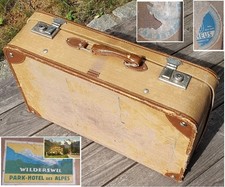 Histor.  Koffer 40er Jahre  59x38x17cm Vulkanfiber - zum Aufarbeiten f. Bastler