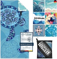 Giyim Strandtuch XXL - 180 x 100 cm Mikrofaser Handtuch mit Tasche, Saugfähig 