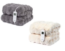 LIVIVO Luxus Kunst Kaninchenfell Elektrisch Beheizt Überwurf Waschbar Warm Über Decke