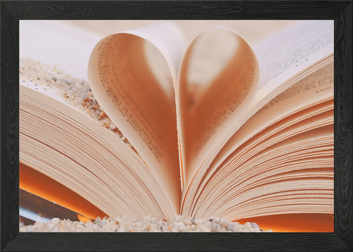 Buch liebe gerahmtes wandbild - buch,