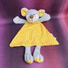 Maus grau gelb Schmusetuch KIK Schnuffeltuch Plüsch Baby gebraucht