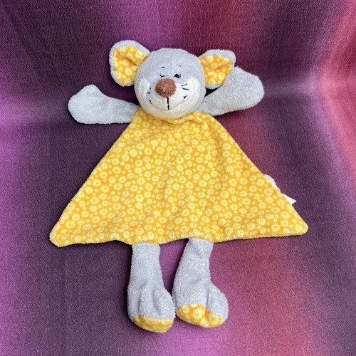 Maus grau gelb schmusetuch kik - grau,