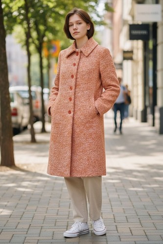 Kurzmantel orange mit kragen - orange,