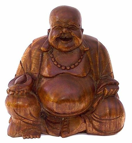 Glücksbuddha holz buddha - glücksbuddha,
