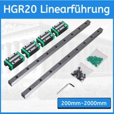 2PCS HGR20 Linearführung Gleitschiene Rail 200-3000mm+ 4xPCS HGH20CA Gleitblocks