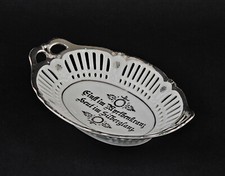 A-9240316 Porzellan Durchbruchschale Silberhochzeit Schlesien Um 1900