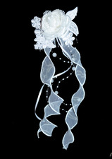 Kopfschmuck Haarschmuck weiß zum Kommunionkleid Kleid Blumenkind Hochzeit neu