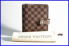 LOUIS VUITTON Agenda MM Damier Ebene Canvas Organizer 6 Loch aus Leder - P.P.